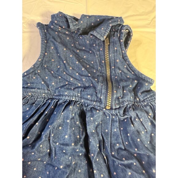 Calvin Klein Girls Navy Polka Dot Dress Desinger Dress Baby Size 6M 6 Months CK - Picture 1 of 4